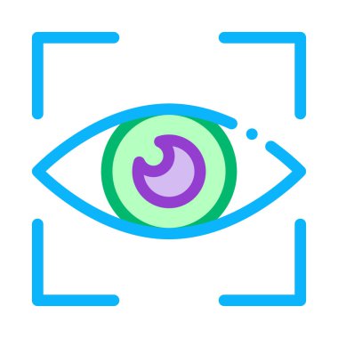 İnsan Gözü Simge Vektör Özeti Çizimi Taranıyor