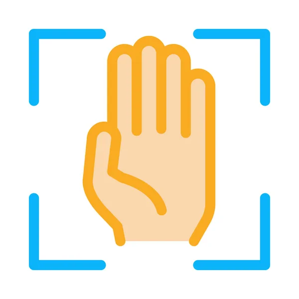 Person Handprint Scan Icon Vector Outline Ilustración — Vector de stock