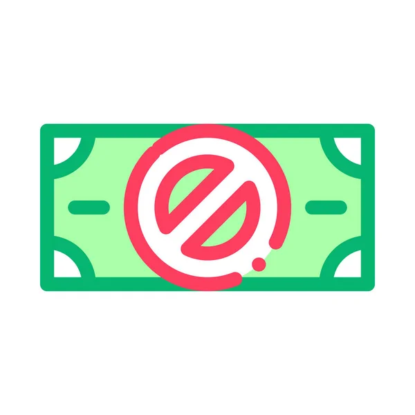 Valse bankbiljetten zonder Logo Icon Vector Overzicht Illustratie — Stockvector