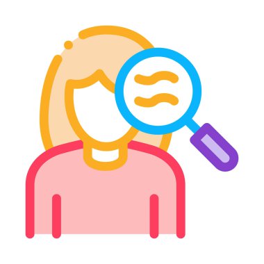 Kadın Cildinde Yaşlanma Simgesi Vektör Özeti İllüstrasyonu