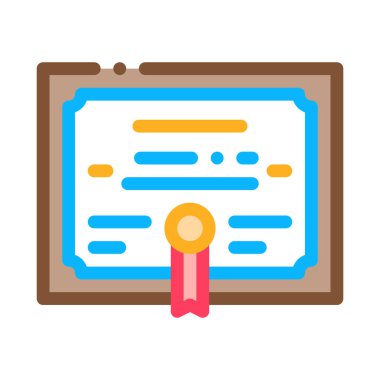 Akademi Mezuniyet Diploması Simgesi Vektör Özeti İllüstrasyonu