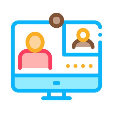 Öğrenci Kişisel Bilgisayar Simgesi Vektör Özeti İllüstrasyonu