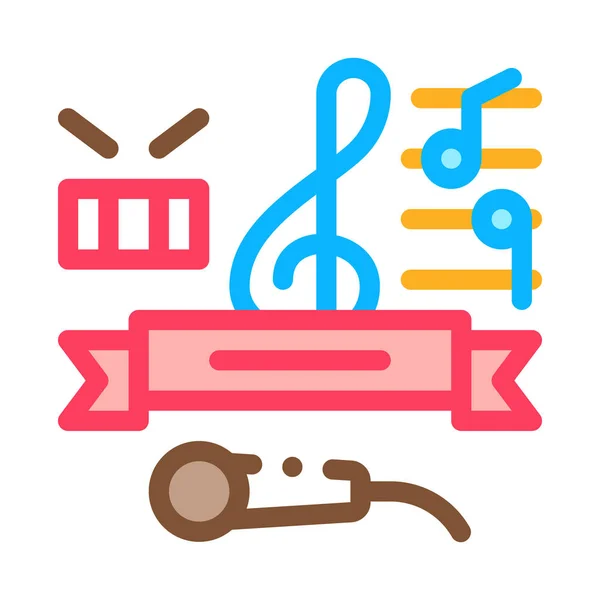 Lezioni di musica Graduation Icon Vector Outline Illustration — Vettoriale Stock