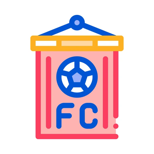 Icono de bandera de comando de fútbol Ilustración de esquema — Vector de stock