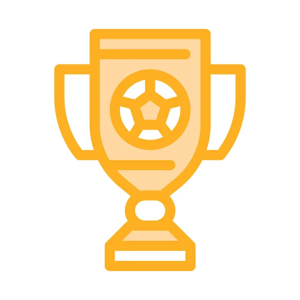 Football Champion Cup Icon Outline Illustration — Stock Vector