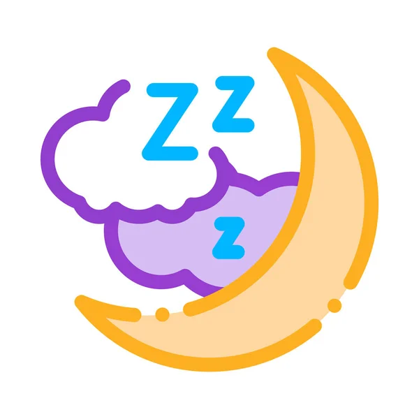 Night Sky With Moon Icon Outline Illustration — Stock vektor