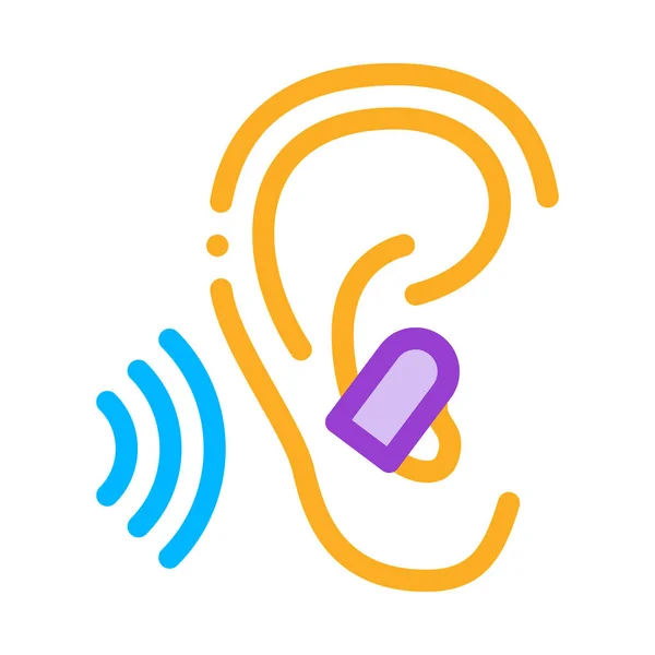 Ear Plug For Sleeping Icon Outline Illustration — ストックベクタ