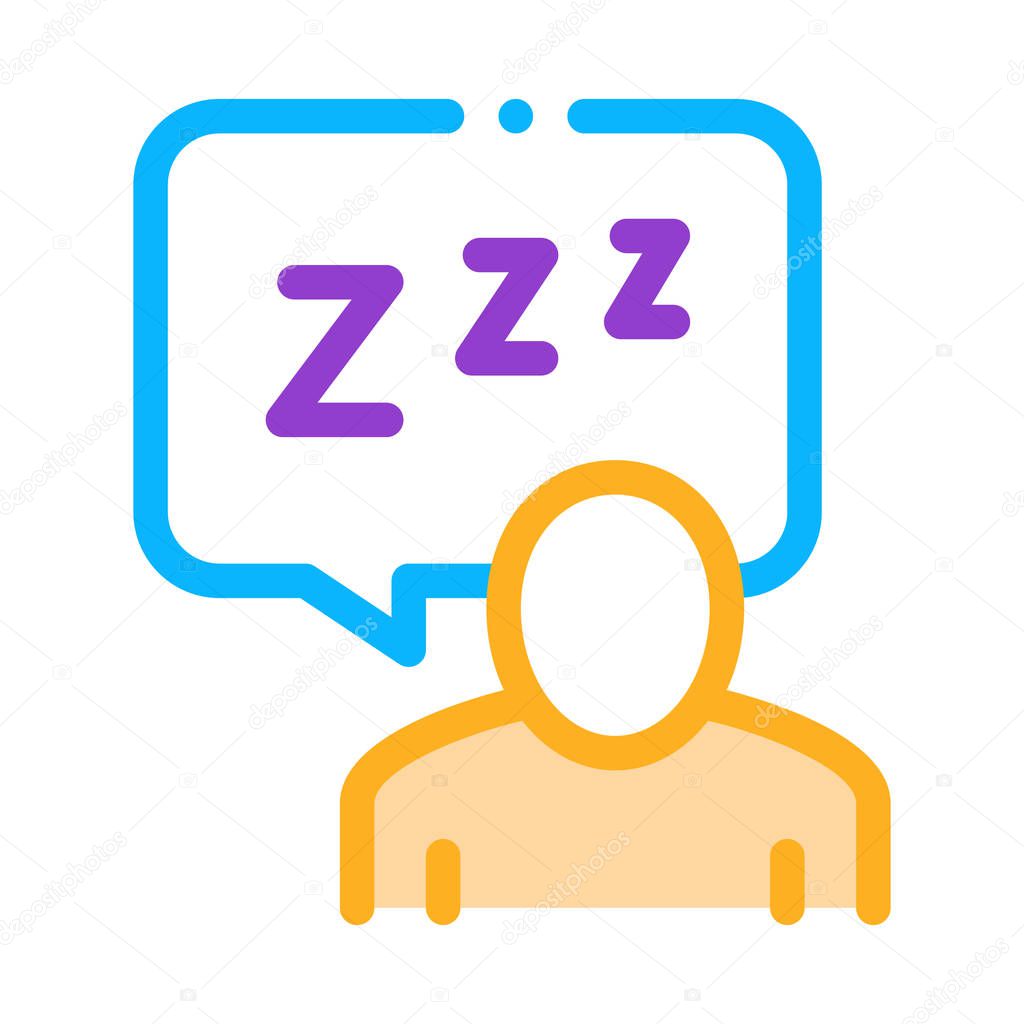 Human Zzz In Quote Frame Icon Outline Illustration