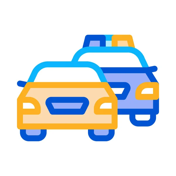Police And Criminal Car Icon Outline Illustration — Stock vektor