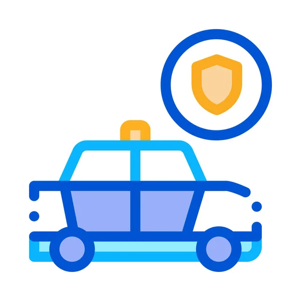 Police Car Machine Icon Outline Illustration — Stock vektor