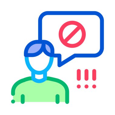 Man Strikethrough Mark Simgesi Çizim Çizimi