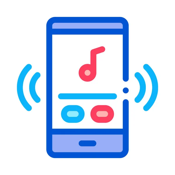 Telefone Música Audio Player Ícone Esboço ilustração —  Vetores de Stock