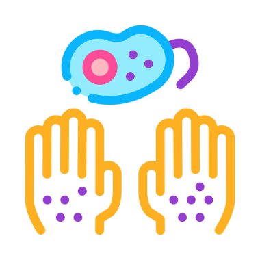 Kirli Eller ve Bakteri Simgesi Çizimi