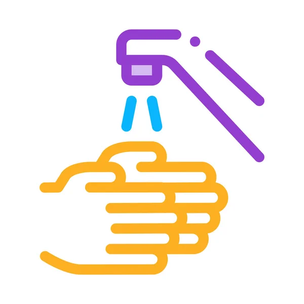 Kézmosás víz csapolás ikon vázlat illusztráció — Stock Vector