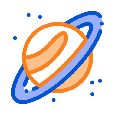 Satürn Gezegeni Halka Simgesi Çizimi