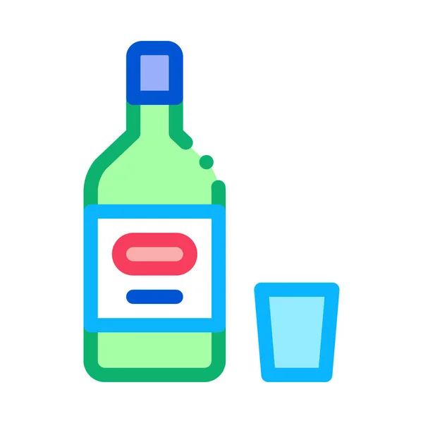 Ikona vektorového obrysu láhve alkoholu — Stockový vektor