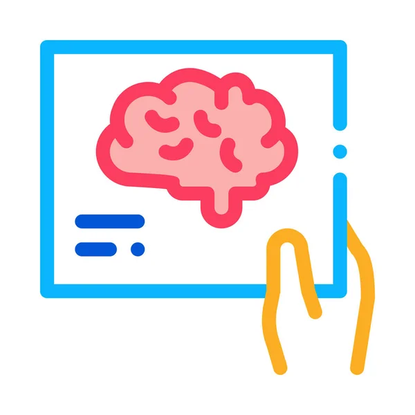 Hand Brain Photo Icon Vector Outline Illustration — Stock Vector