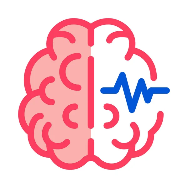 Иллюстрация вектора импульсной иконки мозга — стоковый вектор