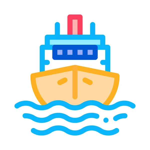 Kreuzfahrtschiff Symbol Vektor Umriss Illustration — Stockvektor