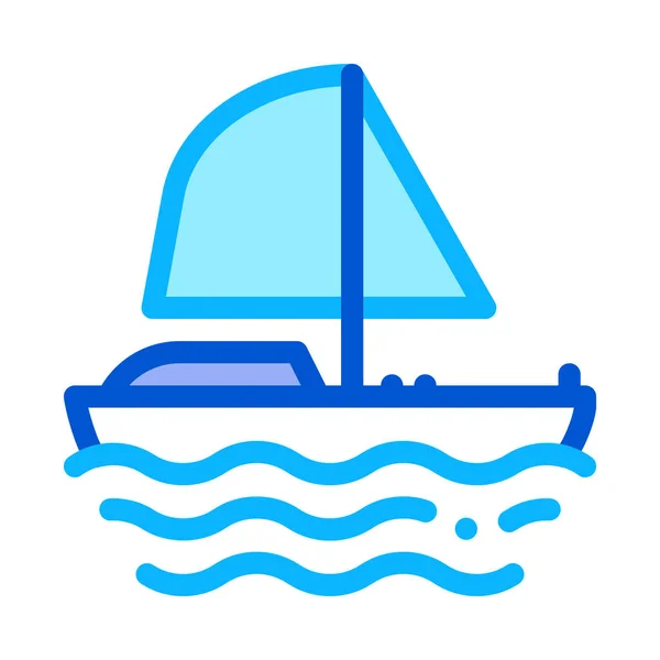 Yacht Boot Symbol Vektor Umriss Illustration — Stockvektor