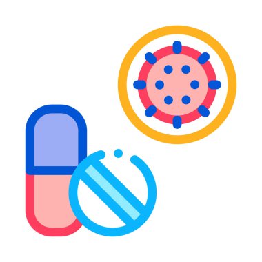 Haplar ve Virüs Simgesi Vektör Özeti Çizimi