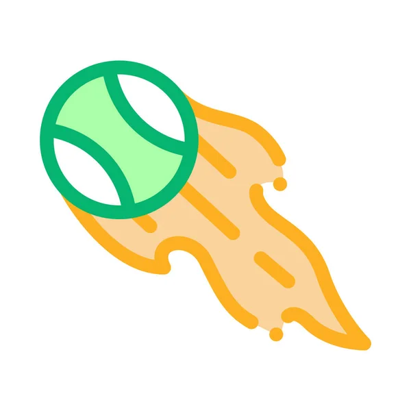 Icono de la llama de la bola de tenis Vector esquema Ilustración — Vector de stock