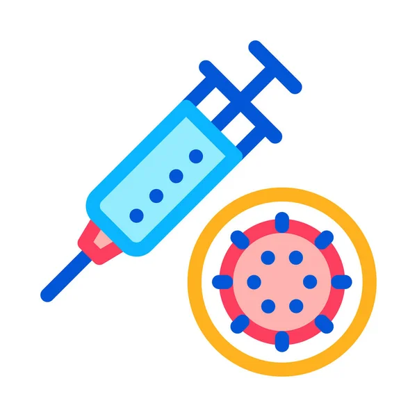 Syringe And Virus Icon Vector Outline Illustration — Stock Vector