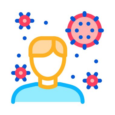 İnsan Mikrop Simgesi Vektör Özeti İllüstrasyonu