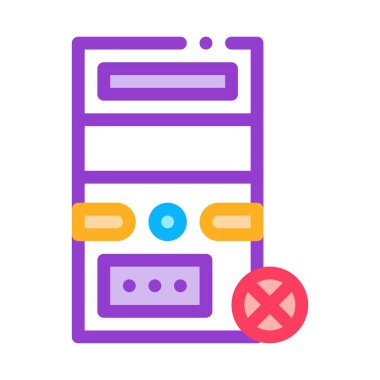 Kırık Bilgisayar Simgesi Vektör Özeti Çizimi