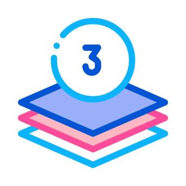 Üç Katman Simgesi Vektör Çizim Çizimi