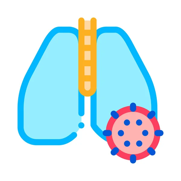Infección pulmonar Icono Vector Esquema Ilustración — Vector de stock