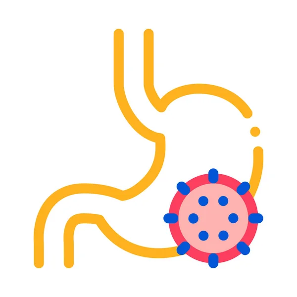 Illustrazione del profilo vettoriale dell'icona dell'infezione dello stomaco — Vettoriale Stock