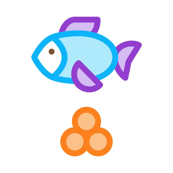 Meer Fisch Kaviar Symbol Vektor Umriss Illustration — Stockvektor
