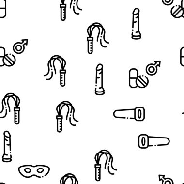 Intim Dükkanı Seks Oyuncakları Kusursuz Desen Vektörü