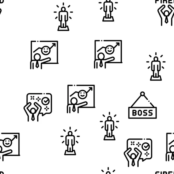 Boss Leader Company Seamless Pattern Vector — 스톡 벡터