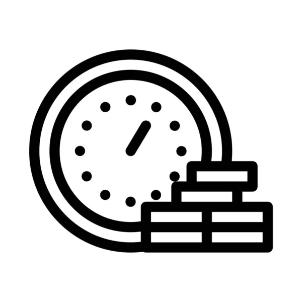 Watch Coin Heap Icon Icon Vector Outline Illustration — стоковый вектор