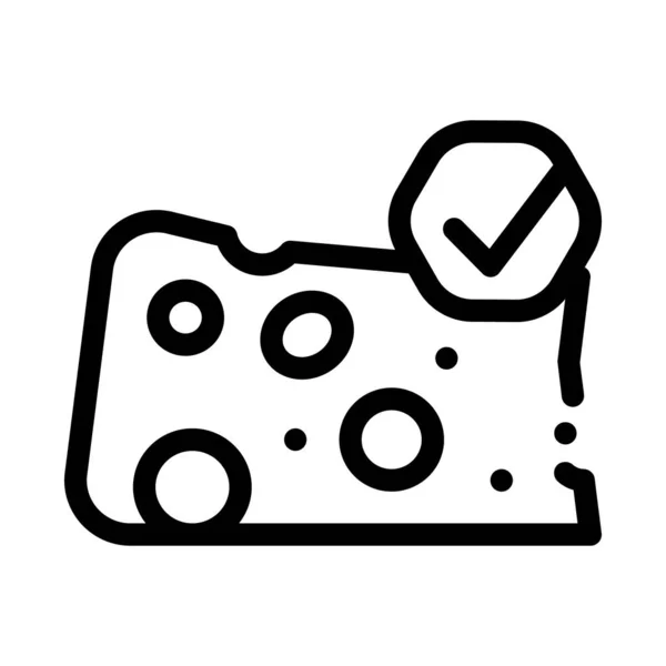 Pieza de queso icono Vector esquema Ilustración — Archivo Imágenes Vectoriales