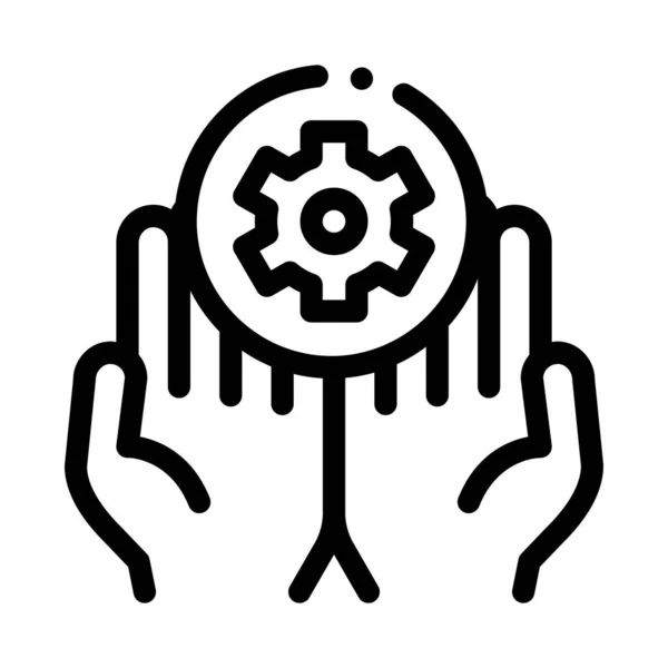 Ikona ikony podvozkového ozubení rukou Ikona obrysu — Stockový vektor