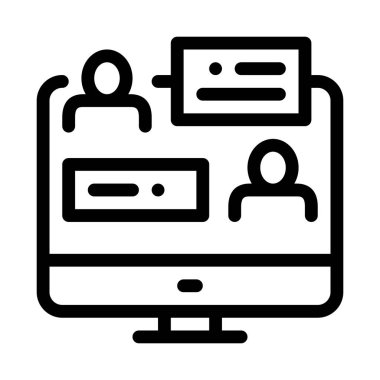 Çevrimiçi Tartışma Simgesi Vektör Özeti İllüstrasyonu