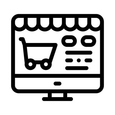 Çevrimiçi Alışveriş Simgesi Vektör Özeti ResmiComment