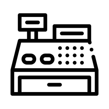 Cash Machine Simgesi Vektör Özeti Çizimi