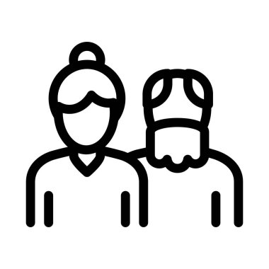 Büyükbabalar Simge Vektörü Çizimi