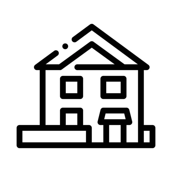 House Building Icon Vector Outline Illustration — 스톡 벡터
