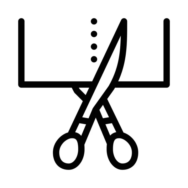 Scissors Cutting Icon Vector Outline Illustration — Stock Vector