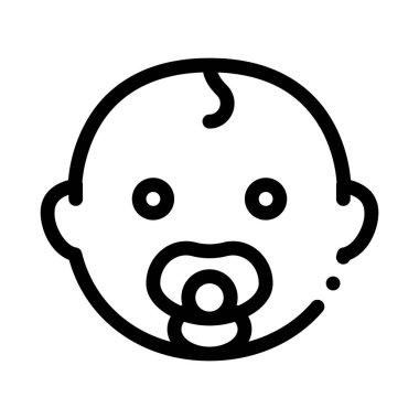 Bebek Çocuk Başı Simge Vektör Özeti Çizimi