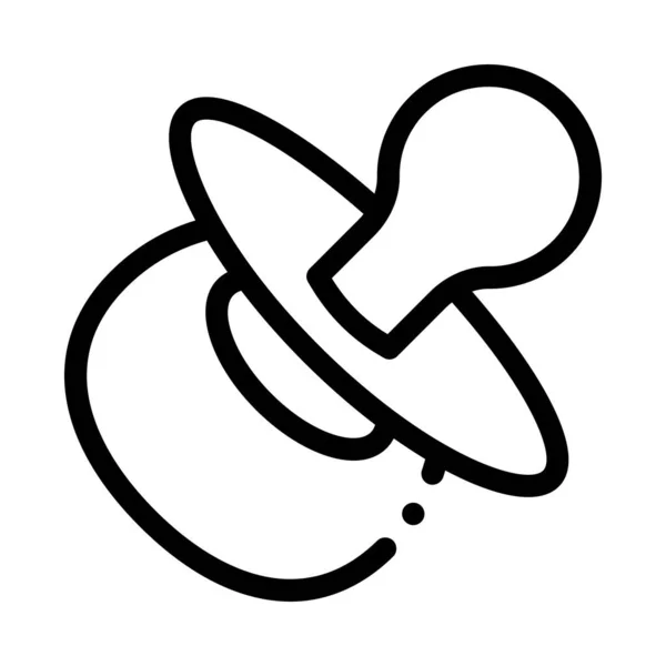 Baby Brustwarzen Symbol Vektor Umriss Illustration — Stockvektor