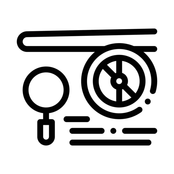 Ilustração do esboço do vetor do ícone da lupa do motor —  Vetores de Stock