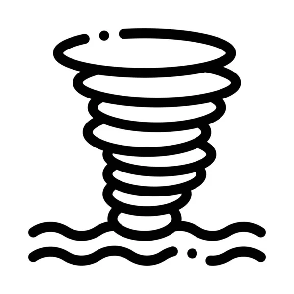 Tornado Meerwasser Symbol Vektor Umriss Illustration — Stockvektor