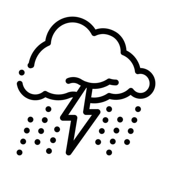 Rain Lightning Icon Vector Outline Illustration — Stock Vector