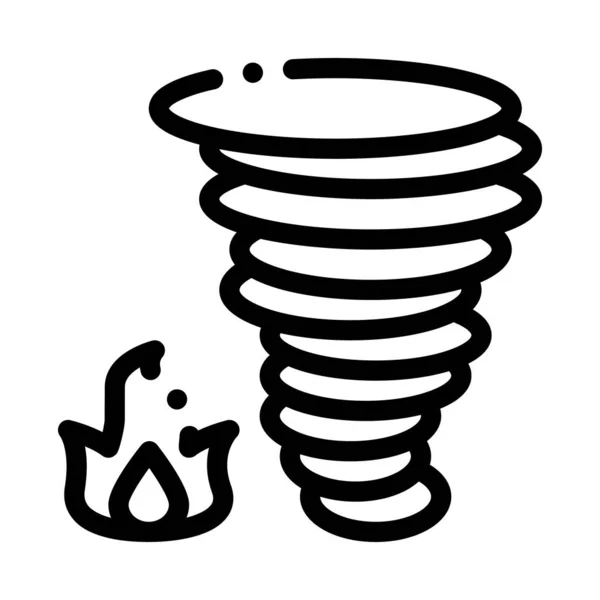 Burn Fire Tornado Symbol Vektor Umriss Illustration — Stockvektor